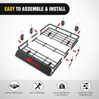 Nilight 43" x 39" x 6" Universal Roof Rack Cargo Basket Heavy-Duty 250LBS Capacity Rooftop Cargo Carrier Luggage Holder for SUV Truck Vehicle