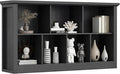Unikito 7 Cube Storage Book Shelf - 50" Wide Wood Cube Storage Organizer, Wooden 2 Tiers Floor Standing Low Bookcase for Livi