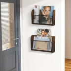 YINMIT 2 Packs Wall File Organizer-Holder, Hanging File Organizer, Wall Mounted File Holder, Wall Mount Paper Folder Rack for