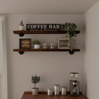 Industrial Pipe Wall Wood Shelves,Real Wooden Shelves 36" inch Long Walnut Color with 1.2 inches Thick Modern Floating Shevle
