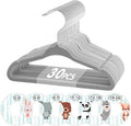 VIS'V Baby Hangers, 11 Inch Velvet Kids Hangers with 6 Pcs Clothes Size Dividers, Infant Toddler Nursery Closet Organization,
