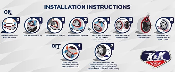 KNK Boutique Automotive Snow Socks for Tires - Eco Series for Efficient Grip Alternative for Tire Snow Chain - Snow Traction 