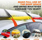 6 Rooftop Cargo Tie Down Hook Straps - Secure Any Car Roof Bag, Roof Rack Cargo Carrier, or Car Top Carrier, Durable and Solid, No Roof Rack Required, Compatible with Most Cars - Registered Patent