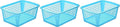 YBM HOME Plastic Perforated Storage Basket Bin Office Drawer, Shelf Desktop Countertop Tray Organizer 32-1184 (3, Blue)