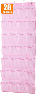 MISSLO Kids Over the Door Shoe Organizer Pink Hanging Shoe Rack Baby Toddler Hanging Shoe Organizer Cute Shoe Holder Girl Roo
