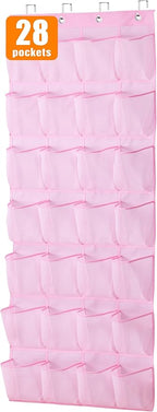 MISSLO Kids Over the Door Shoe Organizer Pink Hanging Shoe Rack Baby Toddler Hanging Shoe Organizer Cute Shoe Holder Girl Roo