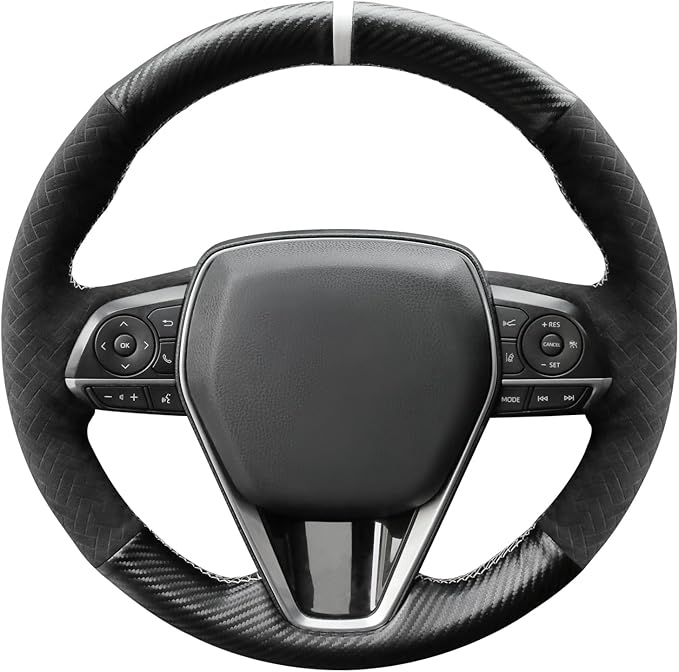 MEWANT Breathable Hand Sewn Car Steering Wheel Cover for Toyota Camry 2018-2019 / Toyota Avalon 2019 / Toyota Corolla 2019-2020 / Toyota RAV4 2019 Steering Wheel Accessories