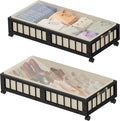 efluky 2-Pack Bamboo Under Bed Storage with Wheels, Rolling UnderBed Storage Basket with Large Dust Bag, Under Bed Storage Co