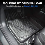 KUST Floor Mats for 2019-2025 2026 Mazda 3 (FWD Only), All Weather TPE Rubber Car Mats for Mazda3 Accessories 1st & 2nd Row Liners Non-Slip High Side
