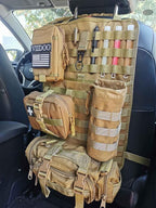 Tactical Seat Back Organizer, Od Green Molle Seat Covers, Tactical Car Vehicle Panel with Pouches for Truck Seat Back Organizers