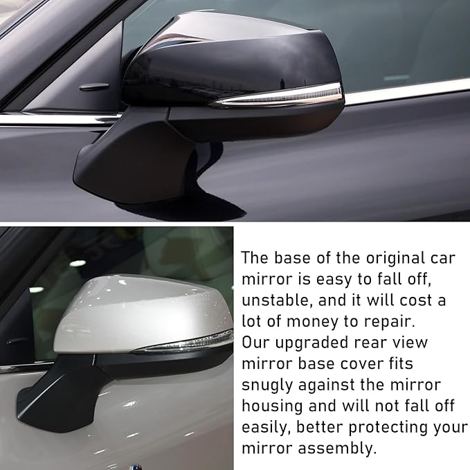 Jaronx Compatible with Toyota Highlander Side Mirror Cover 2020-2024, Driver Side Rearview Triangle Base Cover Trim for Toyota Highlander, Rear View Mirror Base (NOT FIT GRAND HIGHLANDER) (Left)