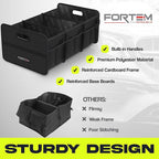 FORTEM Car Trunk Organizer, Collapsible Two Compartment Organizer, Foldable SUV & Truck Storage for Car Accessories for