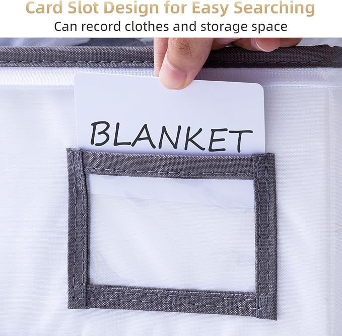 TAILI Under Bed Jumbo Vacuum Seal Storage Bags for Comforters and Blankets, Large Capacity White Foldable Box Save 80% Space,