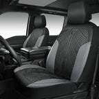 CAR PASS Waterproof Black Gray Car Seat Covers Front Seat Covers Neoprene Wetsuit,All-Weather Non-Slip Durable,Universal Fit 