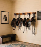 Cowboy Hat Hanger Wall Mount, 6 Pack Cowboy Hat Rack, Bridle Hook for Tack Room, Metal Horseshoe Hook, Horseshoe Decor, Weste