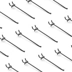 HUHOLE 25 Pack Black Pegboard Hooks 8 Inch – Heavy Duty Metal L-Hooks for 1/4" Peg Board – Garage Tool Organizer, Retail Disp