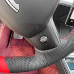 MEWANT Hand Stitched Steering Wheel Cover for Tesla Model 3 2017-2023 / Model Y 2020-2023 for Tesla Model 3/Y Accessories