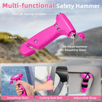 Roadside Emergency Car Kit for Vehicles, Pink Car First Aid Kit Emergency Kit with Jumper Cables, Car Safety Kits, Tow Strap,