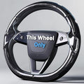 Steering Wheel Cover for Tesla Model 3 2024-Present Highland/Tesla Model Y Juniper 2025-Present, Carbon Fiber Steering Wheel Cover for Tesla Model 3 Highland/Y Juniper Accessories, Glossy Black