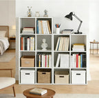 8-Cube Storage Organizer Shelf, Open Cube Bookshelf, Reversible Bookcase, Sturdy Modern Storage for Home Office, Bedroom, Liv
