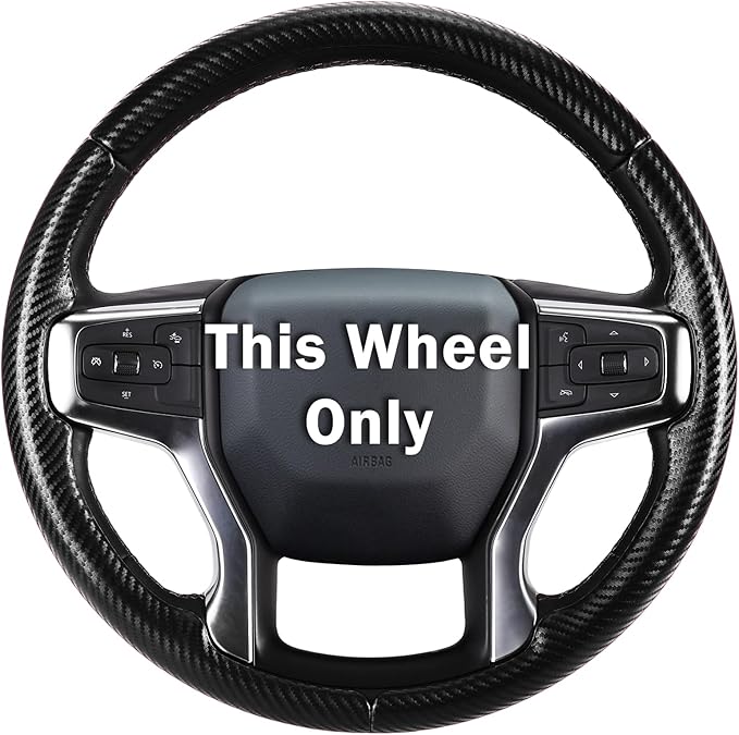 Steering Wheel Cover for Chevy Silverado 1500 2019-Present/ 2500 3500 2020-Present/Blazer 2019-Present (Gasoline Models)/ Suburban Tahoe 2021-2024, Car Steering Wheel Cover Accessories for Chevrolet