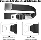 2 in 1 Airplane Seat Belt Extender, Coolrunner Adjustable 7-32" Airplane Seatbelt Extender - FITS ALL Airlines - Free Carrying Case