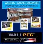 WallPeg Pegboard Panels Garage Organization - 12 ea (24"x16") Black Peg Board Panel Set - (PB-1-B) Tool Organizer, Crafts, Sh