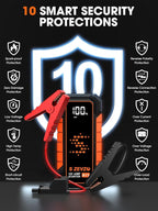 S ZEVZO A11 Jump Starter, Upgraded 5000A Car Battery Jumper Starter Portable (10.0L Gas & 7.0L Diesel Engines) with Booster 12V Lithium Jump Box with USB Charger, LCD Display, Flashlight, and Case