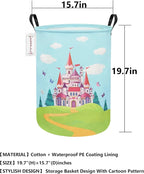 QUEENLALA Large Storage Basket,Laundry Hamper/Bathroom/Home Decor/Collapsible Round Storage Bin,Boys and Girls Hamper/Boxes/C