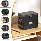 File Organizer with Lock,Fireproof Document Box,Hard Safe Box Includes 10 Hanging File Folders for Letter Size,Filing Cabinet