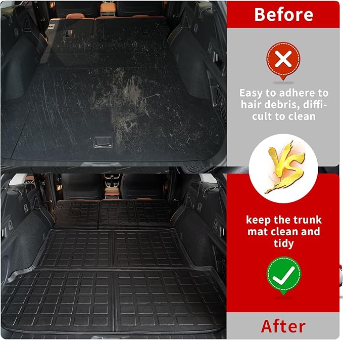 Floor Mats Compatible with 2019-2024 Subaru Forester Cargo Mat Trunk Liner TPE All Weather Back Seat Cover Protector 2023 Forester Accessories (Trunk Mat+Backrest Mats+Floor Mats)