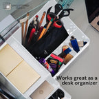 Uncluttered Designs Large Makeup Organizer for Vanity - Countertop Desk With Drawers for Cosmetic, Beauty, Hair, Nail, Perfum