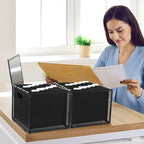 2 Pack Hanging File Holder, 10 Hanging Folders, Metal Mesh, Letter Size Folder Storage, Desktop Storage Cabinets, Office Scho