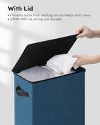 SOLEDI Slim Laundry Hamper with Lid, Narrow Laundry Basket with Removable Bags, Dirty Clothes Hamper with handle, Small Hampe