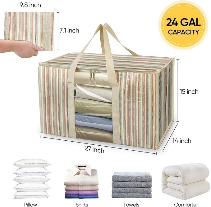 BALEINE 8-Pack Oversized Moving Bags with Reinforced Handles, Heavy-Duty Storage Tote Moving Supplies for Packaging, Camping 