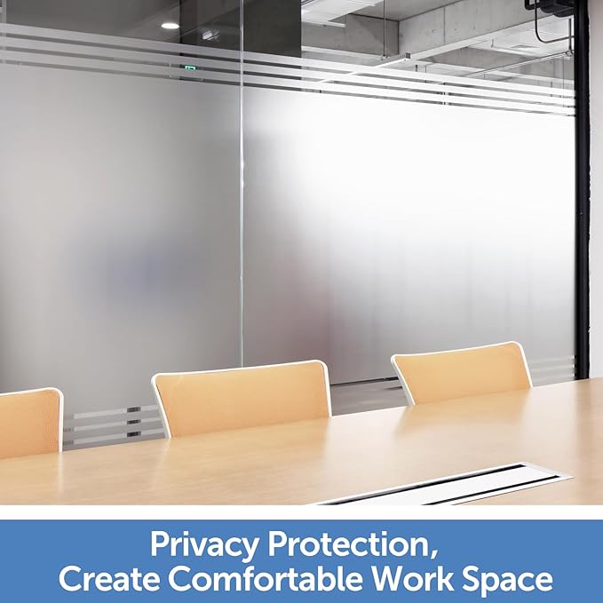 HIDBEA Frosted Window Privacy Film - Non Adhesive Static Cling Glass Stickers Sun UV Blocking Heat Control Door Covering Decals for Home Office, 23.6 x 118.1 Inch