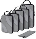 BAGSMART Compression Packing Cubes, 6 Set/4 Set/2 Set Travel Packing Cubes for Carry on Suitcases, Compression Suitcase Organ
