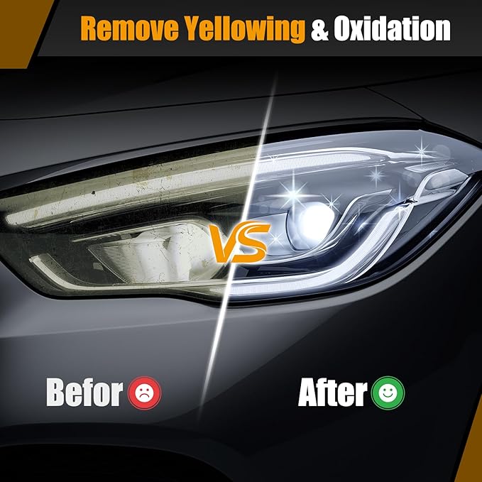Car Headlight Restoration Kit, Ceramic Headlight Restoration Kit, No Power Tools Required, Headlight Cleaner and Restorer Kit, Headlight Cleaner, Headlight Restoration Spray