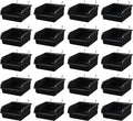 20 Pack Pegboard Bins With Metal Hooks, Black Pegboard Storage Bins, Pegboard Containers For Peg Board Organizing Accessories
