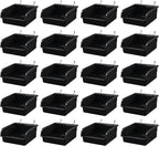 20 Pack Pegboard Bins With Metal Hooks, Black Pegboard Storage Bins, Pegboard Containers For Peg Board Organizing Accessories