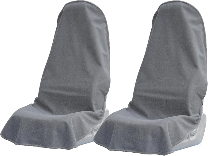 Towel Car Seat Covers - Super Absorbent Front Seat Protectors for Gym, Pets & Travel | Quick-Dry Towel Fabric | Universal Non