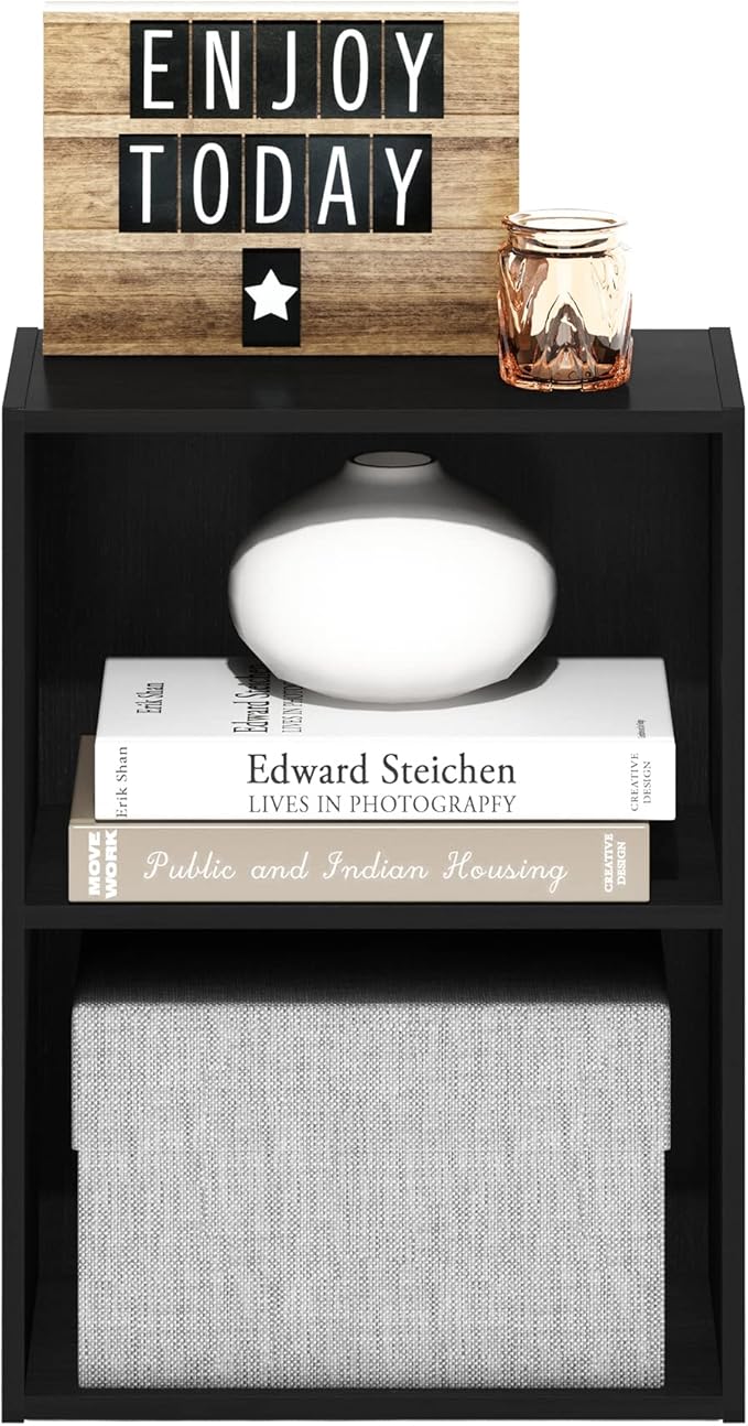 Furinno Luder Bookcase / Book / Storage, Blackwood 2-Tier