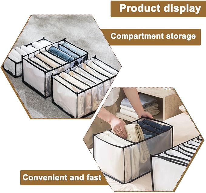 5PCS Wardrobe Clothes Organizer - Foldable Closet Drawer Organizer for Clothes, Portable Closet Organizers and Storage Bins, 