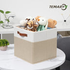 Temary Fabric Storage Cubes - 12 Inch Collapsible Bins (4Pack) - Empty Gift Baskets for Organizing Shelves, Closets, Nursery 