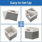 Temary Storage Cubes 12x12 Fabric Cube Storage Bins Foldable Storage Baskets with Handles, Decorative Storage Boxes for Organ