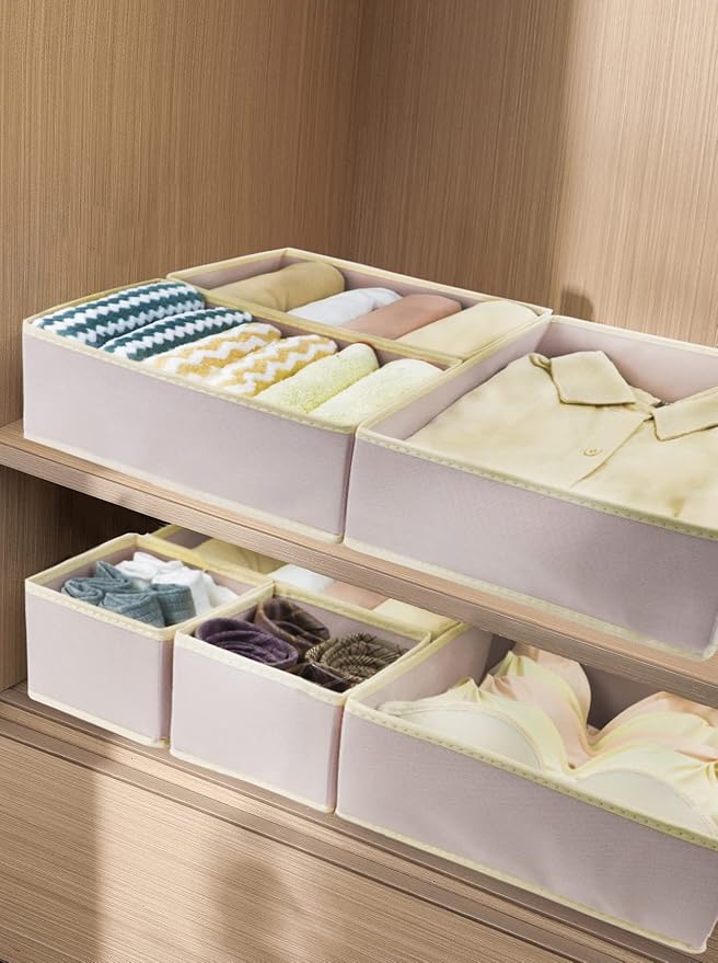 Fordonral 12 Pack Drawer Organizer Clothes, Foldable Fabric Dresser Organizer Closet Organizers and Storage Box for Underwear