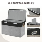 Large Toy Storage Box with Lid, Collapsible Toys Storage Organizer Bins with Dividers and Handles, Storage Chest Bin for Kids