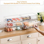 Yieach 12.1''W Clear Stackable Storage Drawers,2 Pack Acrylic Drawer Organizer for Hair Accessories,Makeup Organizers,Plastic