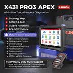 Launch X431 Scanner PRO3 APEX Bidirectional Scan Tool 2026 Upgraded, OEM Topology Map, Online Coding, HD Truck, 55+ Services