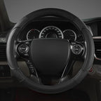 GIANT PANDA Microfiber Leather Steering Wheel Cover for Honda Accord,Civic,CR-V,HR-V,Pilot(Diamond-Pattern-Black-Standard Siz